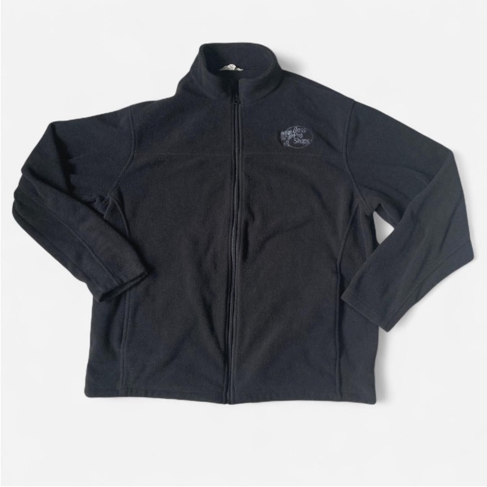 Bass Pro Shops Black teddy zip up Fleece Jacket men’s black outdoors- size L